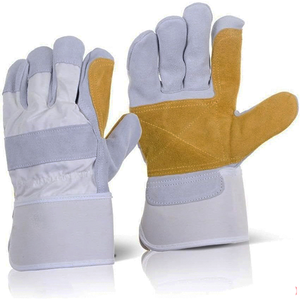 Guantes de Trabajo de Cuero Vacuno, Guantes Industriales de Cuero Canadiense, Guantes de Trabajo Resistentes con Doble Palma para Protección de Manos - Product Image 1