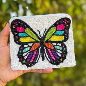 Bolso de mano bordado con cuentas, monedero de cuentas, monedero pequeño y colorido, bolsa para monedas, cartera de mano. - Product Image 2