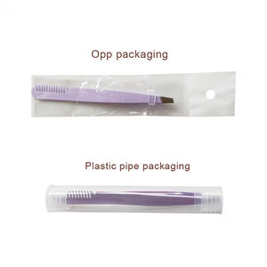 High Quality Customized Stainless Steel Handmade Anti-static Durable Eyebrow Comb Tweezers Slanted Tip <b>Makeup</b> <b>Tools</b> - Product Image 6