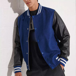 เสื้อแจ็คเก็ตเบสบอลแบบ Varsity ปักลาย Chenille คุณภาพสูง แขนหนัง สำหรับผู้ชาย - Product Image 4