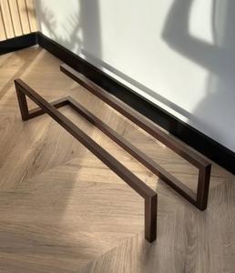 Modern Brown Shoe <b>Rack</b> Minimal Dual Bar Design Space Saving Organizer Strong Durable Frame Sleek Entryway Storage Solution - Product Image 5