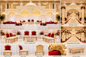 Structure Mandap Muhurtham de style Grand Palais pour cérémonies, Mandap de mariage à arche Moghole avec design en dôme, Mandap de mariage en fibre USA - Product Image 6