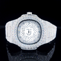 Montre de luxe en acier inoxydable entièrement blanche avec moissanite, mouvement mécanique, la plus vendue, idéale pour les fêtes, mariages et occasions spéciales