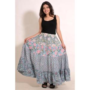 Handmade Indian Cotton <b>Patchwork</b> Printed Maxi <b>Skirt</b> Boho Long <b>Skirt</b> Festival Wear Hippie Clothing for Women - Product Image 3