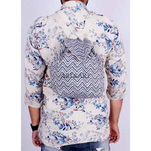 Sac à dos élégant en toile de coton fait main, léger et vintage pour pickleball, avec crochet de clôture et porte-bouteille d'eau - Look chic - Product Image 5