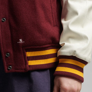 Winter <b>Womens</b> Wool Varsity Jacket Custom Logo Leather Sleeves College Baseball Letterman Embroidery <b>Coat</b> 2026 - Product Image 5