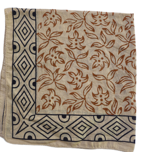 Block Print Bandana Cotton Handmade Wholesale Head <b>Square</b> <b>Scarf</b> Indian Floral Bandana Boho Hair Wrap Striped Border Neckerchief - Product Image 1
