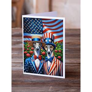 All American Whimsical A7 Greyhound Tarjetas de felicitación Paquete de 8 tarjetas de notas en blanco con sobres Tamaño 5x7 - Product Image 2