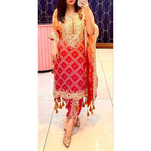 ชุด Kaftan พิมพ์ลายสวยงามพร้อมชุด dhoti XL สำหรับใส่ไปงานปาร์ตี้ - Product Image 2