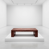 Table basse en marbre minimaliste, mobilier moderne pour salon, design durable