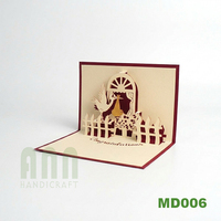 Cartes de vœux 3D personnalisées faites à la main, traditionnelles, pour baptême, anniversaire, invitations de fête, impression offset, artisanat en papier, souvenir