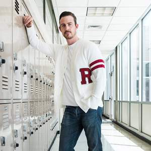 Winter <b>Thick</b> Hip Hop 50's Men's 1950s Letterman <b>Cardigan</b> Vintage Varsity Knit Woolen Sweater - Product Image 4