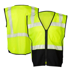 <b>Hi</b> <b>Vis</b> Reflective Safety Vest Unisex Polyester Workwear <b>Orange</b> with Pockets and Zipper Closure Durable Safety Vest for Men - Product Image 5