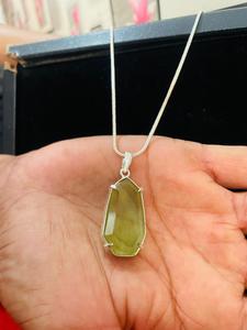 Collier pendentif en pierre précieuse péridot, coupe poire, argent, bijoux allemands faits à la main, pendentif pour femme, cadeau, fête, qualité supérieure - Product Image 3