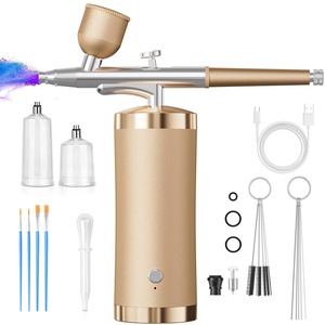 High Pressure Airbrush <b>Kit</b> with Display Compressor for Nail Art Cake Makeup Barber Liquid Stain - Product Image 2