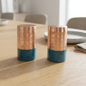 Salero y Pimentero de Acero Inoxidable y Resina con Acabado en Cobre, Diseño Moderno, para Hogar, Hotel, Utensilios de Mesa, Almacenamiento de Hierbas y Especias - Product Image 3