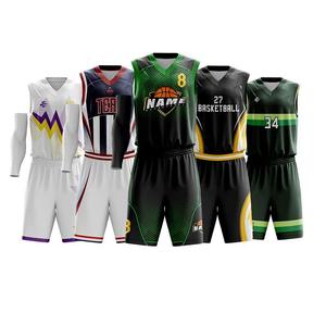 Conjunto de Uniforme de Baloncesto Sublimado Personalizado, Camiseta sin Mangas con Cuello en V, Pantalones Cortos, Unisex, para Adultos, Todas las Temporadas, Ropa Deportiva de Secado Rápido - Product Image 3
