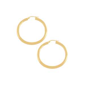 3mm Thick Large <b>Gold</b> Hoop Earring 14k 18k <b>Solid</b> <b>Gold</b> Minimalist Modern Elegant Statement Hollow Lightweight <b>Huggies</b> Fine Jewelry - Product Image 4