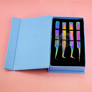 Pince à épiler d'isolation au meilleur volume pour extensions de cils Pince à épiler à pointe en fibre d'acier inoxydable Fabricant logo personnalisé - Product Image 1