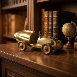 Modèle miniature de voiture de luxe dorée, objet décoratif, jouet, décoration de table, de maison ou de bureau, accessoires cadeaux portables - Product Image 2