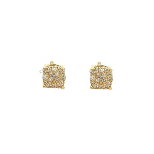 Boucles d'oreilles en argent sterling plaqué or Moissanite de taille ronde certifiées GRA pour femmes Boucles d'oreilles en diamant classiques - Product Image 1