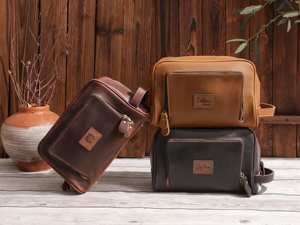 Bolsa de Aseo de Cuero Genuino para Hombre con Logotipo Personalizado OEM, Neceser de Viaje Clásico, Organizador de Cosméticos, Bolsa de Cuero LNTB-0022B - Product Image 5
