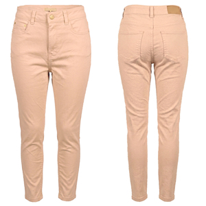 Jean décontracté pour femme, taille mi-haute, cinq poches, coupe droite, teint en pièce, lavable, respirant, longueur intégrale, 7,23 oz, Printemps-Été - Product Image 3