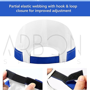 Casquettes 5 panneaux pour hommes, streetwear personnalisé blanc et bleu avec patch frontal vierge, sangle à boucle réglable, service OEM ODM, nouvelle arrivée - Product Image 5