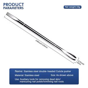 Herramienta Empujadora de Cutículas de Acero Inoxidable de Doble Punta MORJE para Manicura, Diseño de Doble Cabeza Reutilizable - Product Image 3