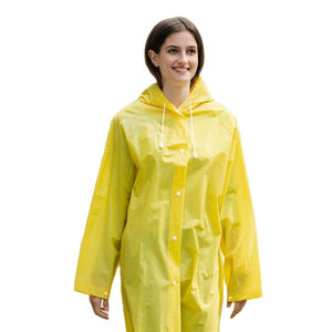 Veste de pluie transparente personnalisée pour femme, jaune, grande taille, broderie, respirante, séchage rapide, écologique, de haute qualité - Product Image 2