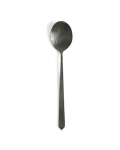 5PCS Matte <b>Black</b> Vintage <b>Cutlery</b> <b>Set</b> Forged Stainless Steel Flatware <b>Set</b> Hammered Fork Knife Spoon <b>Set</b> for Restaurant - Product Image 3