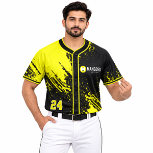 Camiseta de Béisbol Personalizada Ecológica Antibacteriana con Cuello en V, Unisex, con Botones, Manga Corta, Tejido de Malla Transpirable - Product Image 2