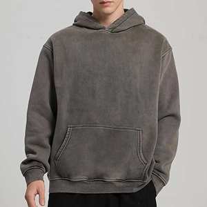 Sweat à capuche unisexe premium épais délavé à l'acide, personnalisable par impression et broderie, marque privée, vente en gros - Product Image 4