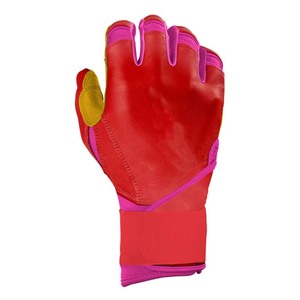 Gants de frappe en cuir rouge ELIXE SPORTS avec garniture rose, fermeture auto-agrippante rembourrée, respirants, légers, durables pour l'entraînement, unisexe - Product Image 3