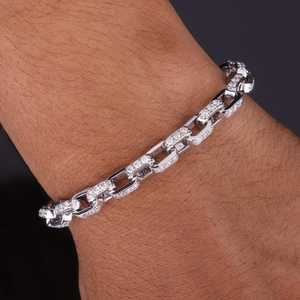 Pulsera de Diamantes Moissanite VVS de Corte Redondo para Hombre, Pulsera de Plata 925 con Incrustaciones de Diamantes, Estilo Hip Hop de Lujo para Uso Diario - Product Image 6