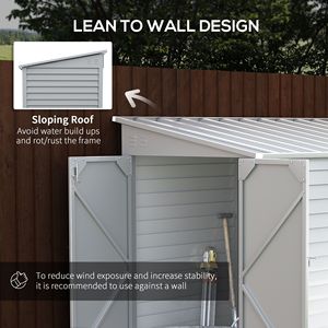 5 'X 9' capannone di stoccaggio all'aperto con le porte chiudibili a chiave bianco per il cortile del giardino del Patio magra-alla progettazione con la fondazione & guanti inclusi - Product Image 6