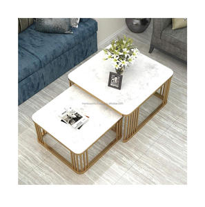 โต๊ะโลหะอิตาลีหรูหราด้านบนฐานโลหะทันสมัยเป็นมิตรกับสิ่งแวดล้อมโต๊ะกาแฟระดับไฮเอนด์โต๊ะข้างห้องนั่งเล่นโรงแรมวิลล่าอพาร์ทเม้น - Product Image 1