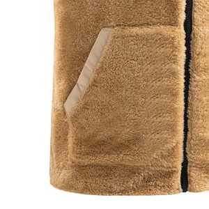 Chalecos de Forro Polar Sherpa con Capucha para Hombre, Cierre Completo, Un Bolsillo, Resistentes al Viento, Ropa de Abrigo Informal de Invierno, Chalecos de Forro Polar sin Mangas para Senderismo y Viajes - Product Image 6