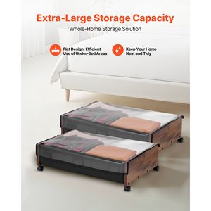 Contenitori con Ruote Bloccabili per Organizzazione Sottoletto 25.6 X 18.1 X 7.1 Pollici, Organizer per Scarpe - Product Image 6
