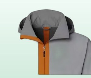 Chaqueta Cortavientos con Capucha ANIMA Gris Naranja con Cierre Frontal - Product Image 1