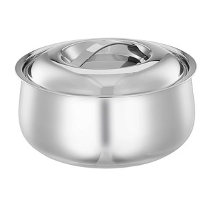 Assured Quality Stainless Steel Casserole With Hammered Finish 24cm Round Durable Modern Design For Gas And Induction Cookers - Product Image 2
