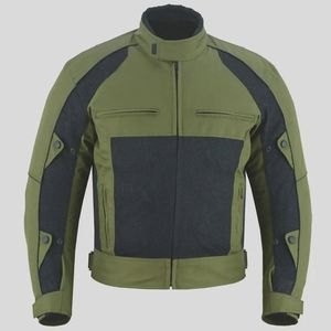 Chaqueta de Motocicleta Verde Oliva para Hombre, Manga Larga, Bloques de Color, Transpirable, Poliéster y Nailon, para Todas las Estaciones - Product Image 1