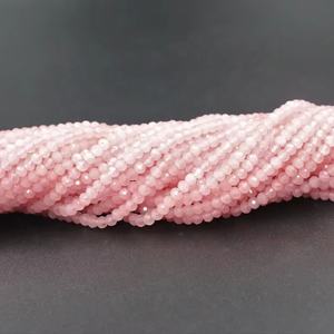 AAA + cuentas Rondelle facetadas de cuarzo rosa 3mm cuentas de cuarzo rosa para la fabricación de joyas - Product Image 1