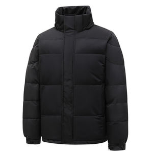 <b>Mens</b> <b>Thermal</b> Canvas Puffer Jacket with Stand Collar and Front Logo-Quick Dry & Breathable for Extreme Cold Weather - Product Image 1