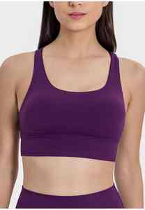 Nouveau soutien-gorge de sport pour femme à maintien élevé, long, dos croisé, rembourré, pour l'entraînement, le fitness et le yoga, avec soutien-gorge intégré - Product Image 3
