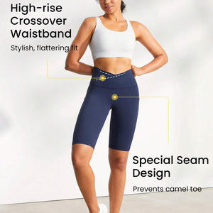 Shorts de yoga taille haute pour femmes, personnalisables, à compression, pour la mise en valeur de votre marque - Product Image 3