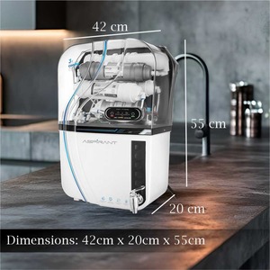 Sistema de Purificación de Agua por Ósmosis Inversa Eléctrico Premium Transparente Blanco y Negro Aspirant, con Filtro de Sedimentos y Carbón, Portátil, de Plástico - Product Image 2