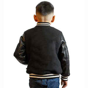 kids <b>sherpa</b> <b>fleece</b> varsity jacket 100 percent polyester zip up winter letterman jacket custom embroidery - Product Image 5