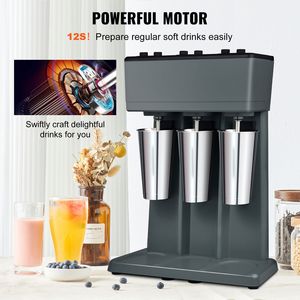 Mixeur commercial électrique à trois têtes 375W X 3, machine à milkshake et à boissons à 3 vitesses - Product Image 1