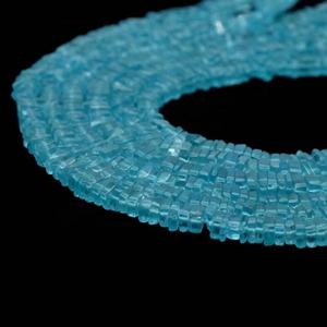 AAA Sky Apatite Smooth Heishi Square Gemstone <b>Beads</b> 5-5.5 mm 16 inches High Quality <b>Stone</b> <b>Beads</b> For Jewelry Making - Product Image 6